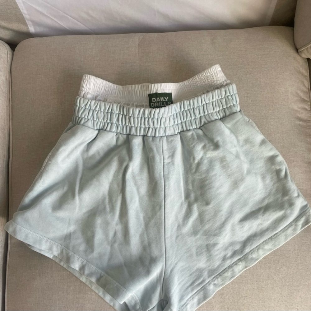Daily Drills Sky Blue Elastic Shorts